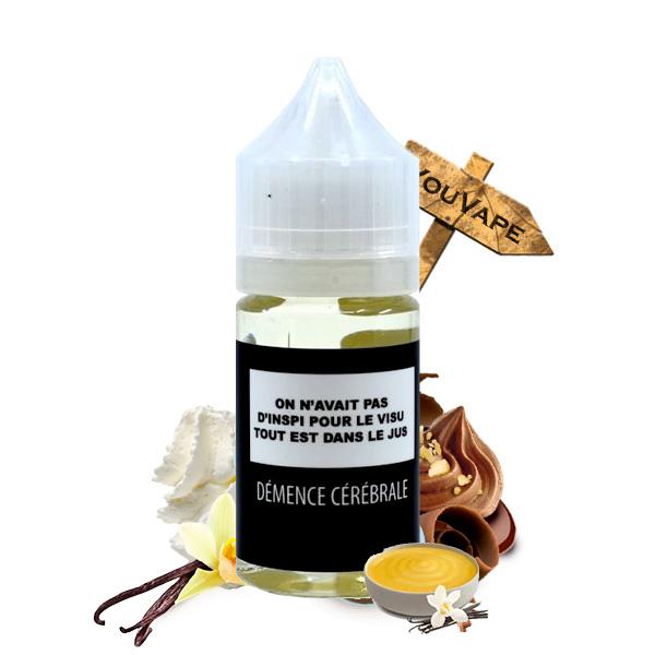 L'arôme concentré Démence Cérébrale par Vape Or Diy est une recette de crème de noisette, de vanille custard et de crème anglaise.