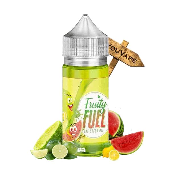 Le e-liquide The Green Oil de Fruity Fuel est un mélange fruité de pastèque et de citron, citron vert.