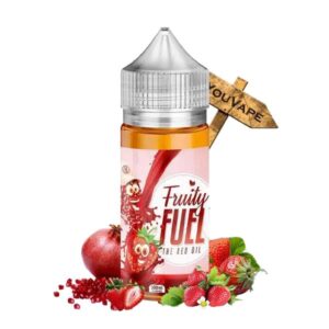 Le e-liquide The Red Oil de Fruity Fuel est un mélange fruité de fraise et de grenade.