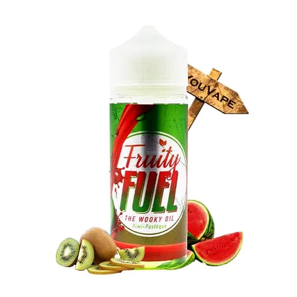 Le e liquide The Wooky Oil de Fruity Fuel est un doux mélange fruité de kiwi et de pastèque dont seul Fruity Fuel à le secret.