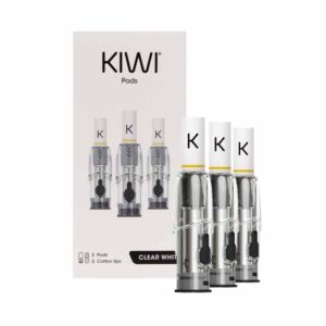 Pack de 3 cartouches et de 3 filtres kiwi pour le Kit Pod Kiwi. Elles sont équipées d'une résistance de 1.2 ohm et contiennent 1.8ml de eliquide.