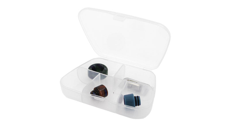 Boite de rangement du type Pills Box (boite à pilules) avec 5 emplacements. Idéale pour ranger des résistances, coils ou des drip tips par exemple.