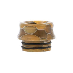 Drip Tips 810 avec joints, en Résine maillée en nid d’abeille, disponibles en 3 couleurs : vert, orange, violet. Leur forme évasée est confortable pour les lèvres.