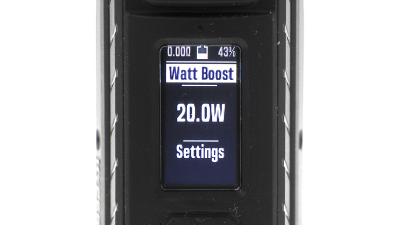 Par exemple, en changeant de preset, le suivant s'appelle Watt Boos. Comme son nom l'indique bien, il est basé sur le mode puissance, auquel est ajouté un boost (que vous pouvez paramétrer).