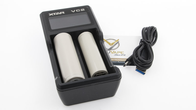 Le chargeur VC2 de XTAR peut charger 2 accus individuellement. La charge est adaptée à chaque accu en fonction de son type, détecté automatiquement, et de son niveau de décharge. 