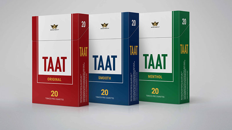 Taat est une nouvelle marque qui depuis le début de l'année 2021 cherche à conquérir le marché nord américain, avec des cigarettes sans nicotine ni tabac, qui seraient donc moins nocive pour la santé. Vraiment ?
