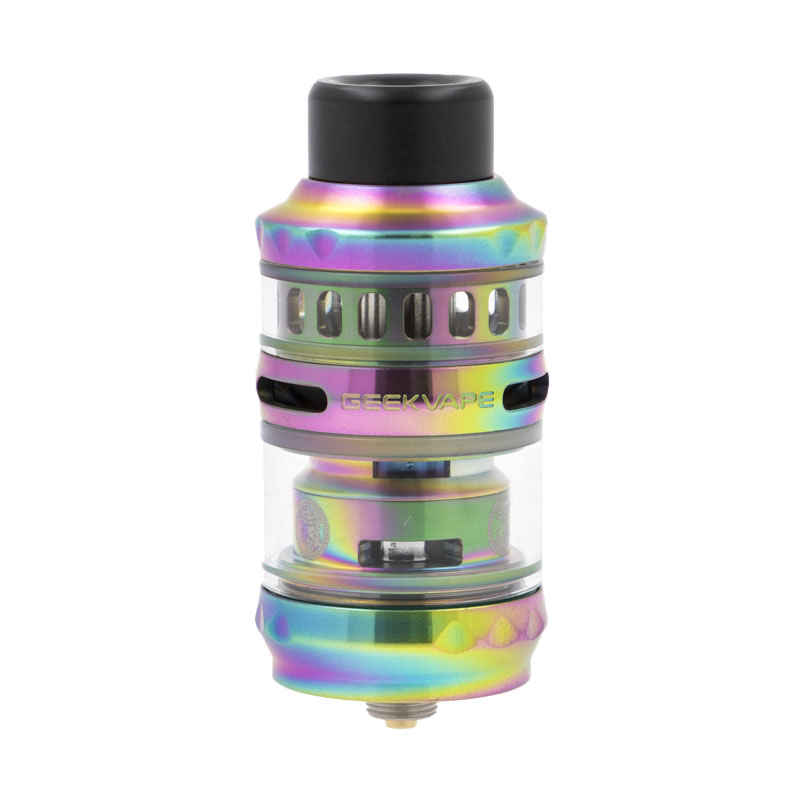 Look ravageur et production de vapeur impressionnante, c'est ce que vous propose Geek Vape avec le P Subohm Tank. Triple entrée d'air, double réservoir de 5ml, résistances Z coils en mesh, top airflow... C'est une machine à vapeur qui ne fuit jamais. Il est de surcroît robuste, avec un pyrex légèrement en retrait de sa coque métallique protectrice.