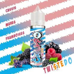 Le e liquide Twistedo de Calypo est un mix de fruits rouges avec du cassis, de la framboise et des mûres façon que le Yeti a confectionné pour vous dans son congélateur.