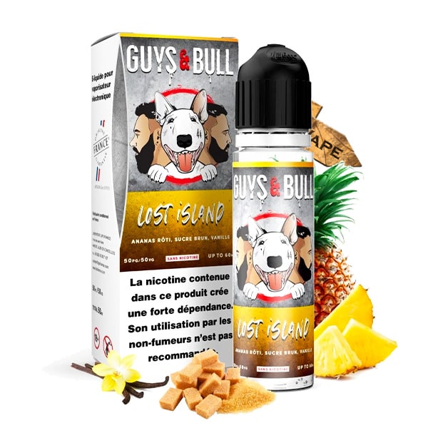 Le e-liquide Lost Island 50ml de French Liquide offre une expérience gustative délicieusement équilibrée, mêlant la richesse gourmande et fruitée d'un ananas rôti avec du sucre brun et la douceur de la vanille.