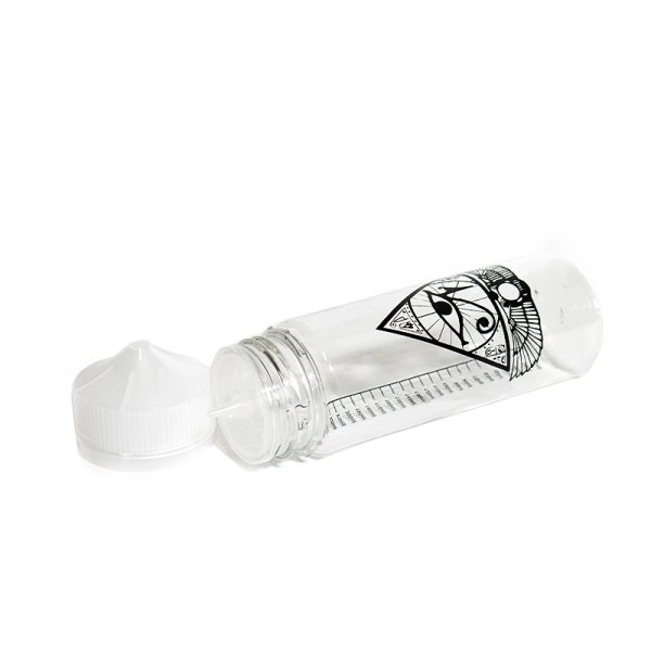 bouteille vide graduée d'une contenace de 250ml avec logo illuminati