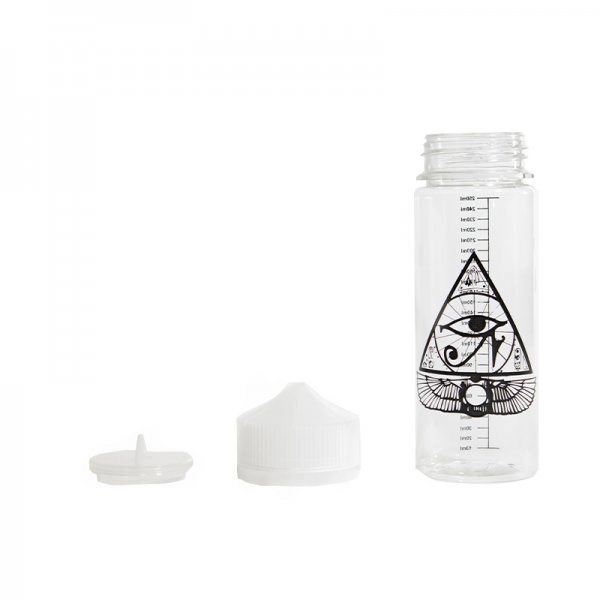 bouteille vide graduée d'une contenace de 250ml avec logo illuminati
