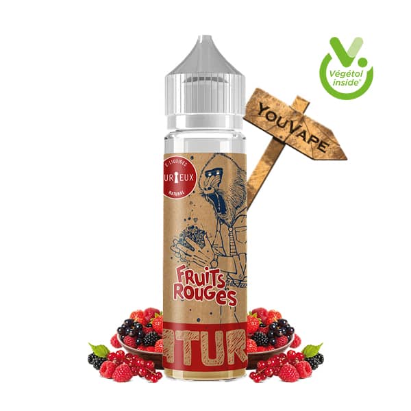 Le e liquide Fruits Rouges 50ml au végétol par Curieux vous offre une balade dans les bois pour y déguster les baies rouges en chemin.