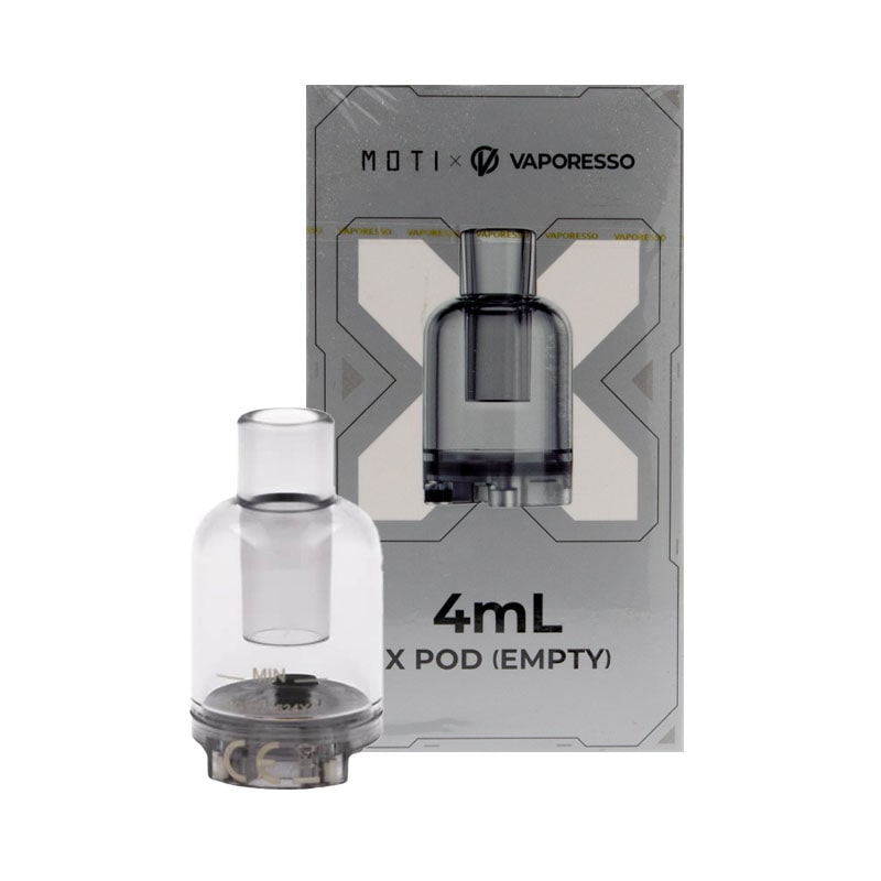 Cartouche Moti X Mini de remplacement pour le pod Moti X Mini de Vaporesso. Elle peut contenir 4ml de eliquide, et accueille les résistances X35.