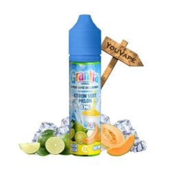 Le e liquide Citron Vert Melon, fabriqué par Alfaliquid en collaboration avec Granita, vous offre l'alliance désaltérante du citron acidulée et du melon, plongés dans un lit de glace pilée.
