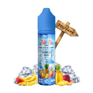 Le e liquide Tropical Bleu, fabriqué par Alfaliquid en collaboration avec Granita, vous offre les saveurs exactes, fraîches et tropicales, du célèbre granité bleu la marque reine des plages.