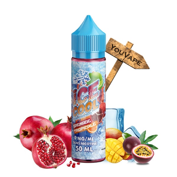 Le e liquide Grenade Tropicale, de la série Ice Cool de Liquidarom, vous propose un cocktail exotique et bien glacé de Grenades et de Fruits Tropicaux.