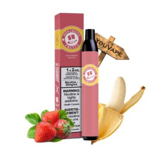 La Puff Strawberry Banana est une cigarette électronique jetable qui vous offre 700 bouffées d'un cocktail de fraises et de bananes bien mûres.