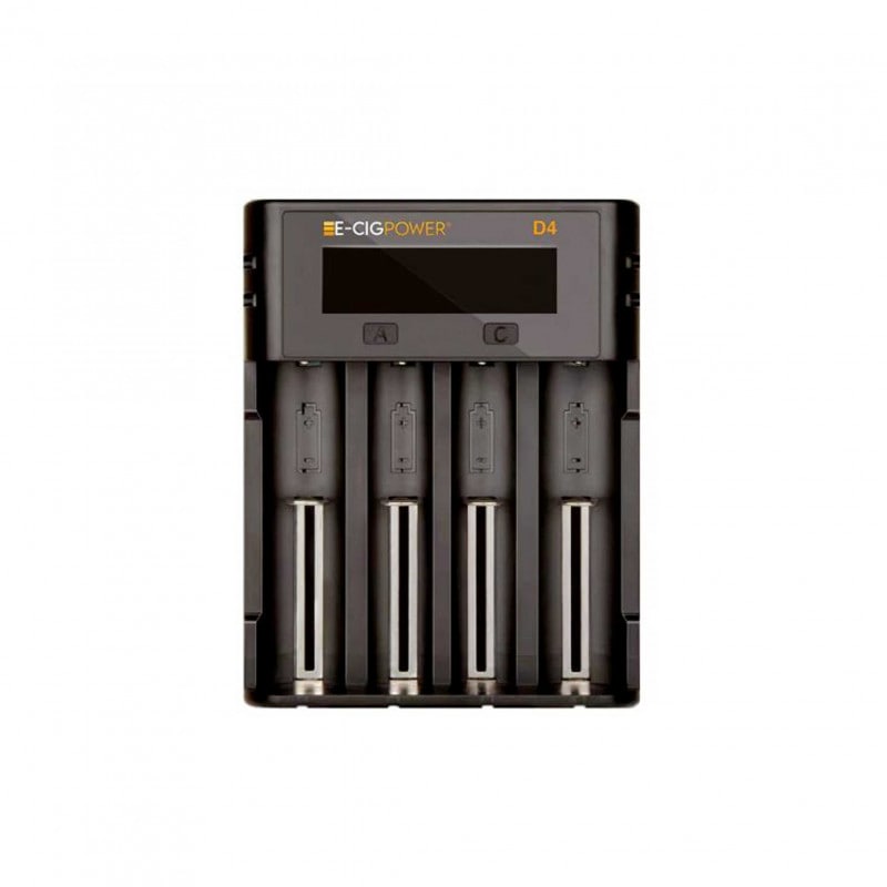 Le chargeur D4 s de E-cig Power est un chargeur d’accus compact de 10w, spécialement conçu pour les accus Li-Ion des vapoteurs. Il peut charger 4 accus individuellement en 0.5, 1 ou 2A maxi. Il est aussi compatible avec les accus Ni-mh.
