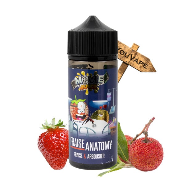 Le e liquide Fraise Anatomy de Movie Juice par Secret's Lab est l'alliance parfaite entre le patient Arbousier (fruit arbouse) et le Dr Fraise.