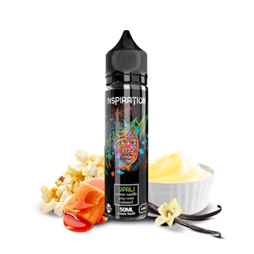 Le e liquide Opali de la gamme Inspiration de E.tasty vous emporte dans son tourbillon de pop-corns nappés de crème vanille et de caramel.