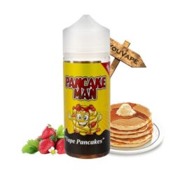 Le e liquide Pancake Man de Vape Breakfast Classic est une pure gourmandise avec de bons pancakes surmontés d'une chantilly, de fraises et de sirop d'érable.