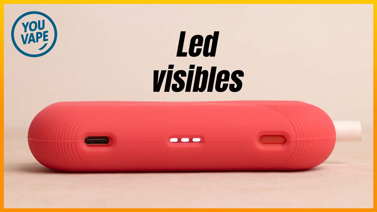 Leds de charge visibles avec la pochette en silicone de protection du Pod Kiwi 1