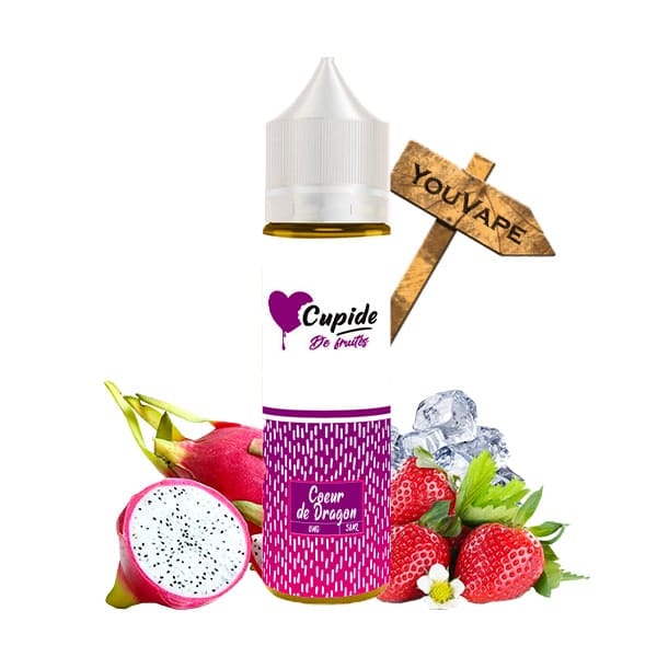 Le e liquide Coeur de Dragon de Cupide est l'alliance parfaite et majestueuse de la fraise et du fruit du dragon sur un lit de fraîcheur.