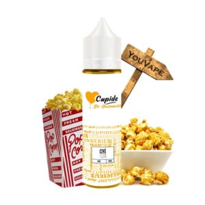 Le e liquide Cine Club de Cupide est une invitation au cinéma pour déguster de succulent pop corn tranquillement installé dans un canapé.