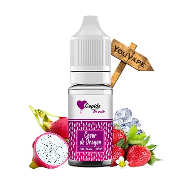 Le e liquide Coeur de Dragon de Cupide est l'alliance parfaite et majestueuse de la fraise et du fruit du dragon sur un lit de fraîcheur.