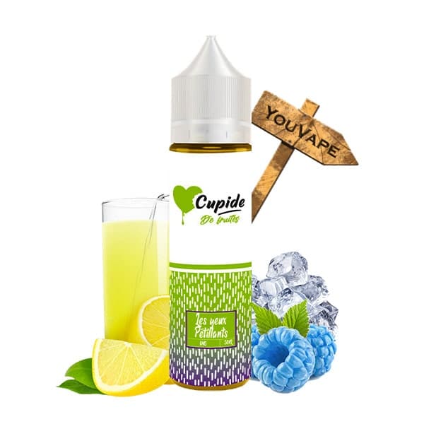 Le e liquide Les Yeux Pétillants de Cupide est une saveur de boisson pétillante accompagnée de petite framboises bleues et sa touche de fraîcheur.