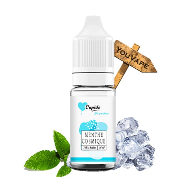 Le e liquide Menthe Cosmique de Cupide est un assemblage très frais de menthe et de menthol pour une vape à vous glacer le sang.