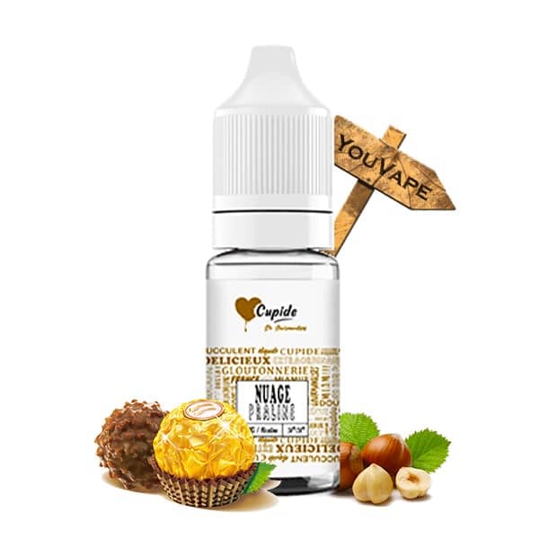 Le e liquide Nuage Praline de Cupide est une pure gourmandise à base de praliné chocolaté et de noisette, un pur régal pour les papilles.