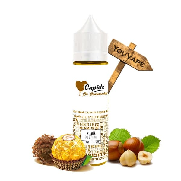 Le e liquide Nuage Praline de Cupide est une pure gourmandise à base de praliné chocolaté et de noisette, un pur régal pour les papilles.