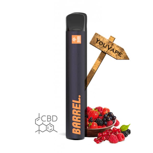 Le Barrel 1000 Code Red double votre plaisir avec son CBD bien concentré (100mg/ml) et une délicieuse saveur de fruits rouges.