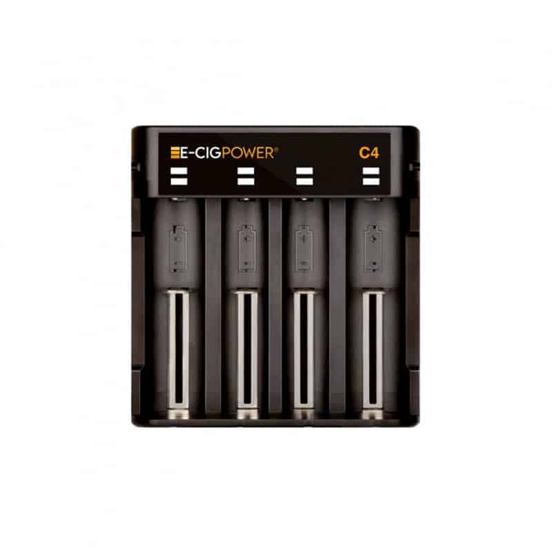 Chargeur de 4 accus E-CigPower C4 de couleur noir.