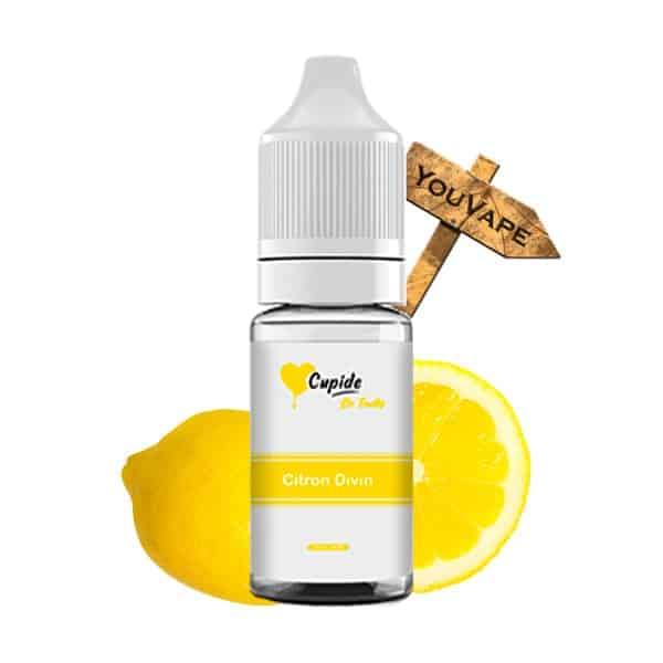 Le e liquide Citron Divin de Cupide vous apporte l'acidité et la sucrosité d'un citron fraichement pressé par une douceur d'été.