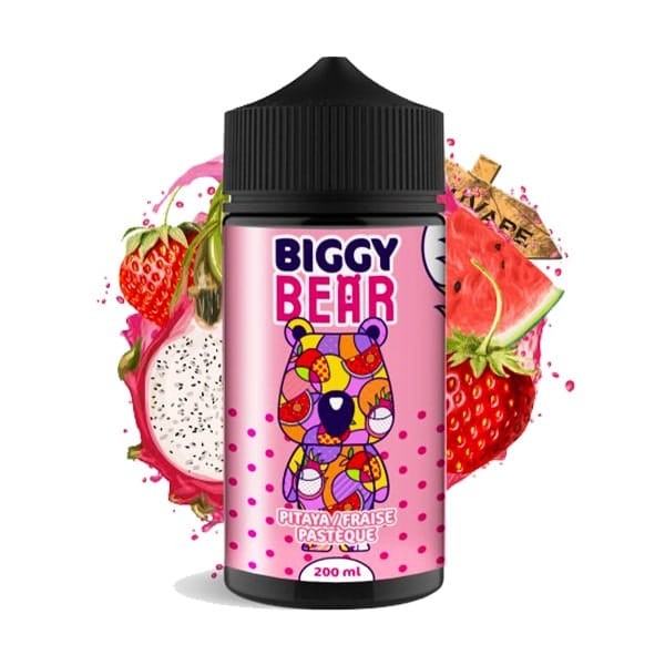 Le e liquide Pitaya Fraise Pastèque 200ml de Biggy Bear est un mélange fruité aux saveurs bien sucrées et enivrantes par ce trio gagnant.