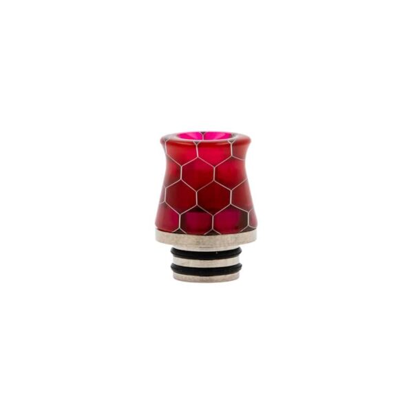 Drip Tip 510 en Acier & Résine Nid d'abeilles de la marque Française Pimp my Vape, adapté pour les atomiseurs au format 510, et livré avec 2 joints de rechange.