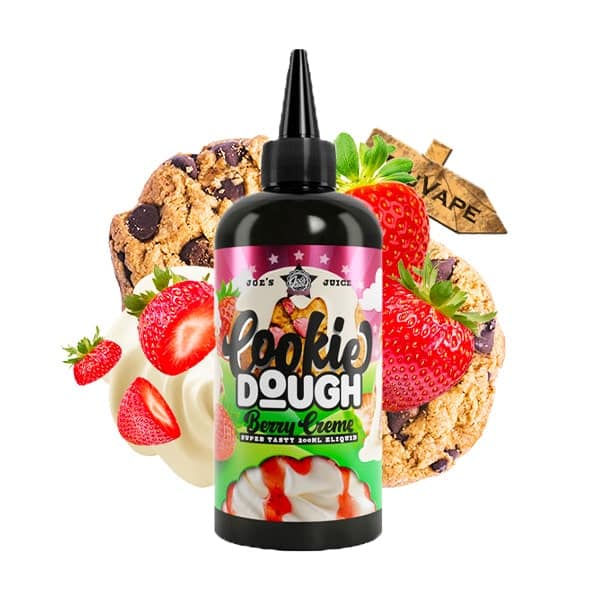 Le e liquide Berry Creme 200ml est une pâte à cookie sur laquelle ont été enrobées de délicieuses fraises fraîches dans de la crème chantilly.