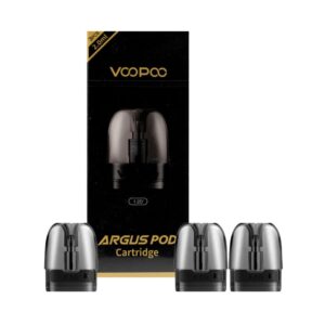 Pack de 3 cartouches interchangeables pour le pod Argus G de Voopoo, avec résistance intégrée de 1,20 ou 0.70 ohm, et 2 ml de contenance.