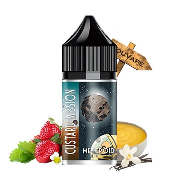 L’arôme concentré Space Dog 30ml de Custard Mission est une recette gourmande classique avec sa base de custard vanille accompagnée de fraises.