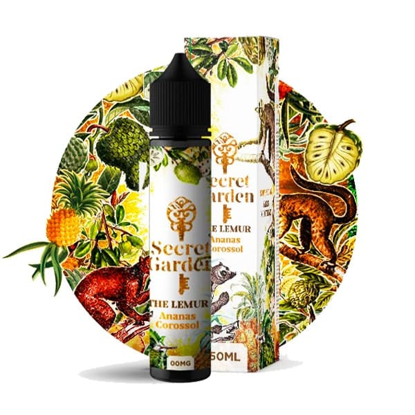 Le e liquide The Lemur 50ml par Secret Garden est un cocktail de fruits exotiques bien frais à base de corossol et d'ananas.