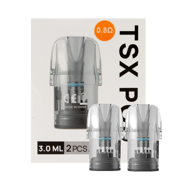 Pack de 2 Cartouches de remplacement pour le Pod Cyber X de Aspire, d'une contenance de 3ml, et équipées d'une résistance intégrée de 0.80 ou 1 ohm.