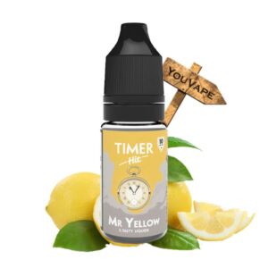 Le e liquide au sel de nicotine Mr Yellow de la gamme Timer Hit, de E.tasty, vous offre un jus de citrons acidulés et gorgés de soleil.