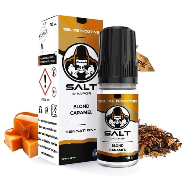 Le e liquide Blond Caramel Salt de chez French Liquide propose une saveur de tabac blond accompagné d'une douce saveur de caramel.