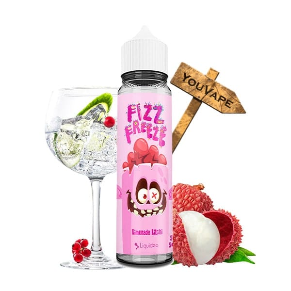 Le e liquide Limonade Litchi 50ml de la gamme Fizz and Freeze par Liquideo est une boisson pétillante et rafraîchissante avec sa douce saveur de lychee.