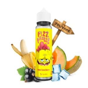 Le e liquide Melon Cassis Banane 50ml de la gamme Fizz and Freeze par Liquideo est l'alliance de ces 3 fruits agrémentés de fraîcheur.