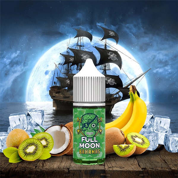 Le concentré Bahamas de Full Moon vous emmène en bateau pirate sous les tropiques déguster un cocktail de kiwi, banane et noix de coco.