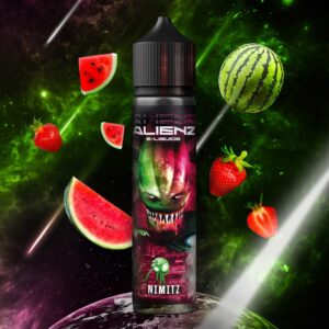 Le e liquide Nimitz du fabricant Français AlienZ vous offre un cocktail extraterrestre de fraises et de pastèques légèrement fraîches.