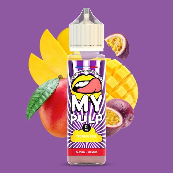 Le eliquide Tropical Fuel 50ml par Pulp est fruité à souhait avec son mélange de fruit de la passion et de mangue accompagné d'une belle fraîcheur.